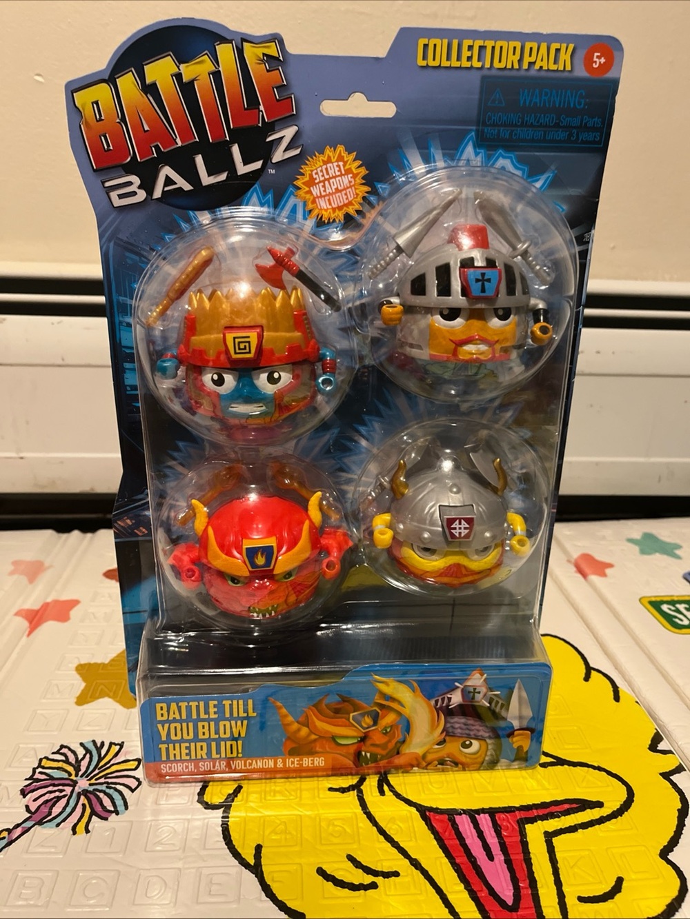 Buzz Bee Toys Battle Ballz Collector Pack Set Scorch Solar Volcanon Ice-Berg 5+